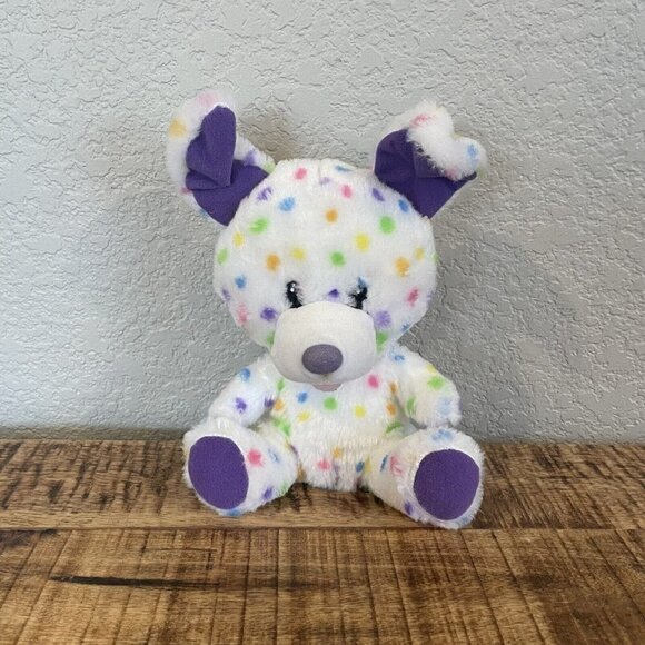 Build-a-Bear Buddies Smallfry Confetti Dog Puppy Plush Stuffed Toy Purple Ear 7" - Picture 3 of 10